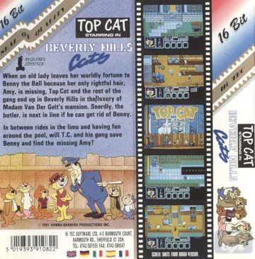 Top Cat box cover back